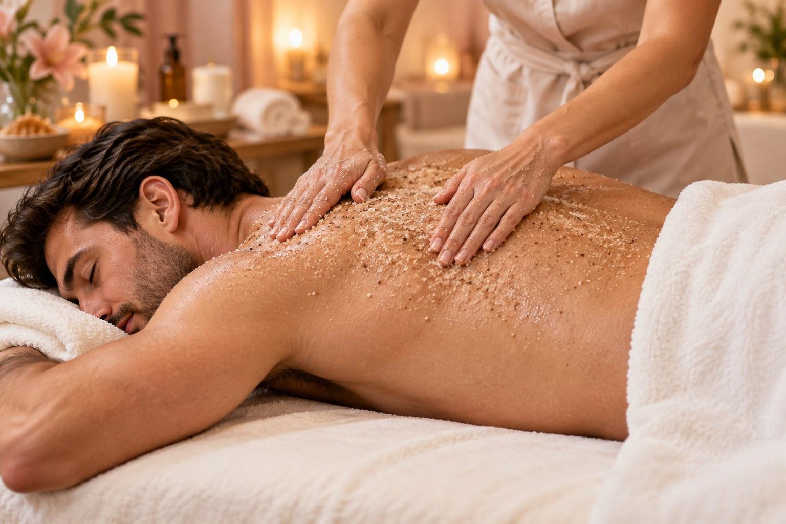 Gommage du corps pour homme à Nice – Flamingo Beauty